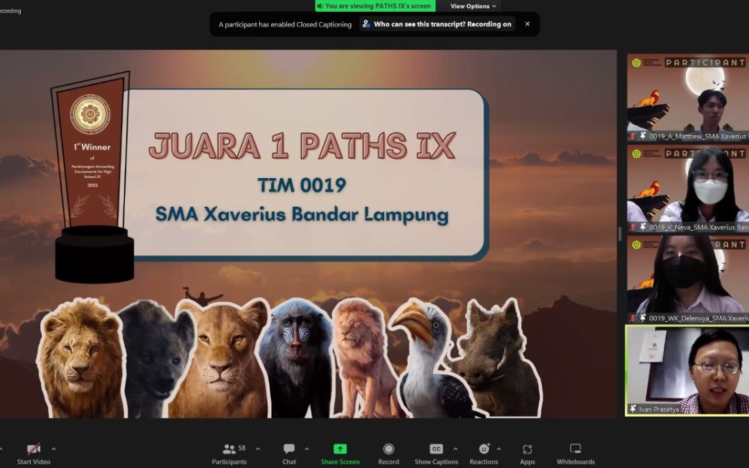 Parahyangan Accounting Tournament for High School (PATHS) IX Tahun 2022