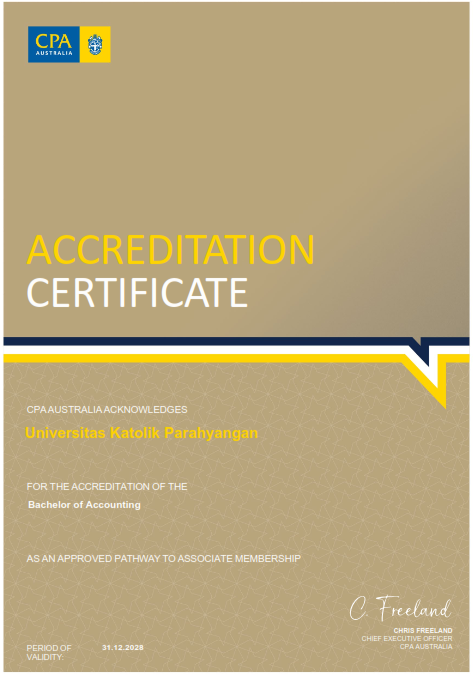 Akreditasi Internasional Kurikulum Akuntansi UNPAR oleh CPA Australia